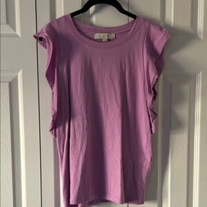 Lilac LOFT Flutter Sleeve Sleeveless Top